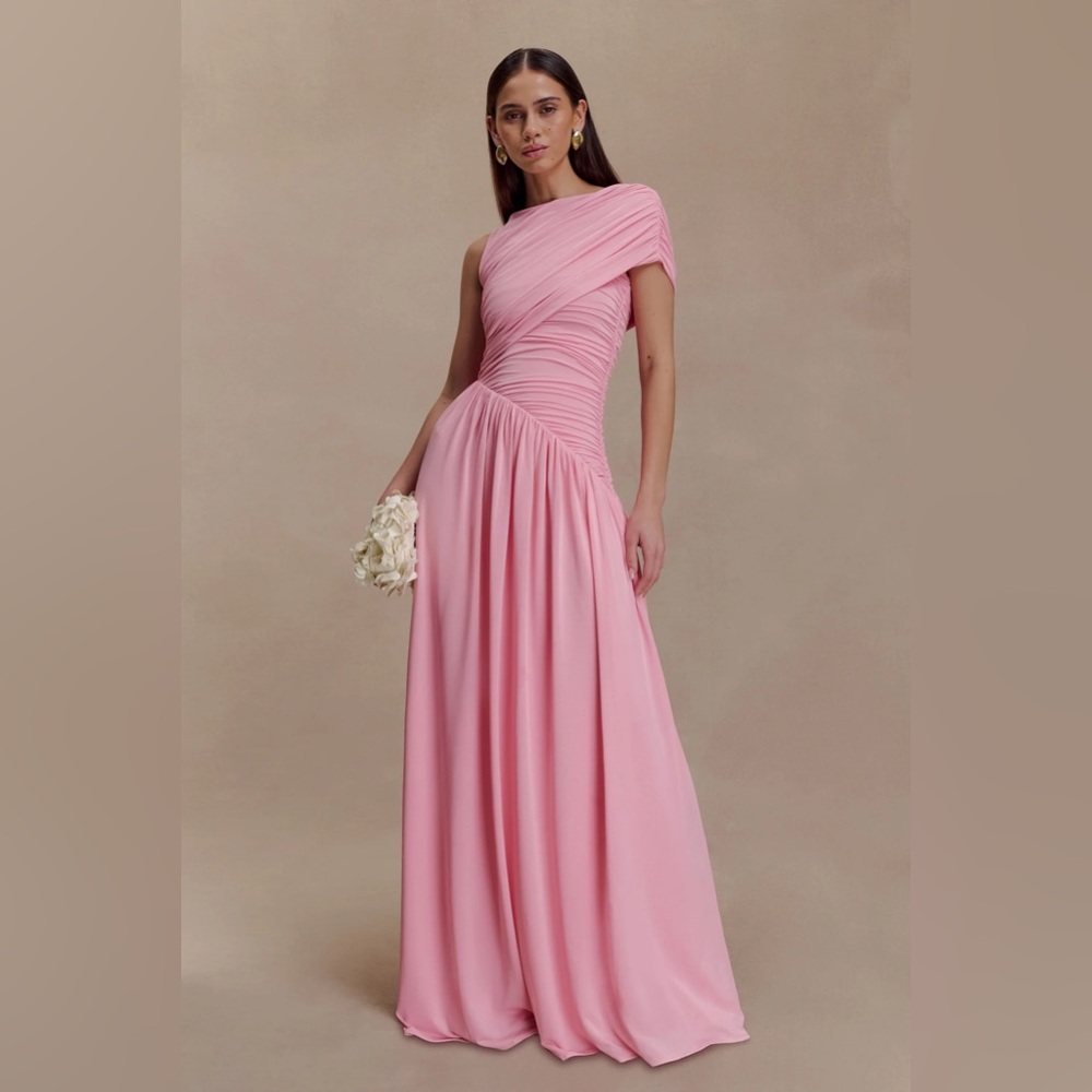 Meshki One Shoulder Pink Dress